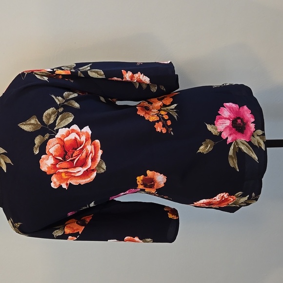 Navy Flower Printed Top - Picture 2 of 8